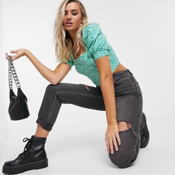 🚨 3 for $25 - Topshop leopard print corset blouse in green - Picture 4 of 10